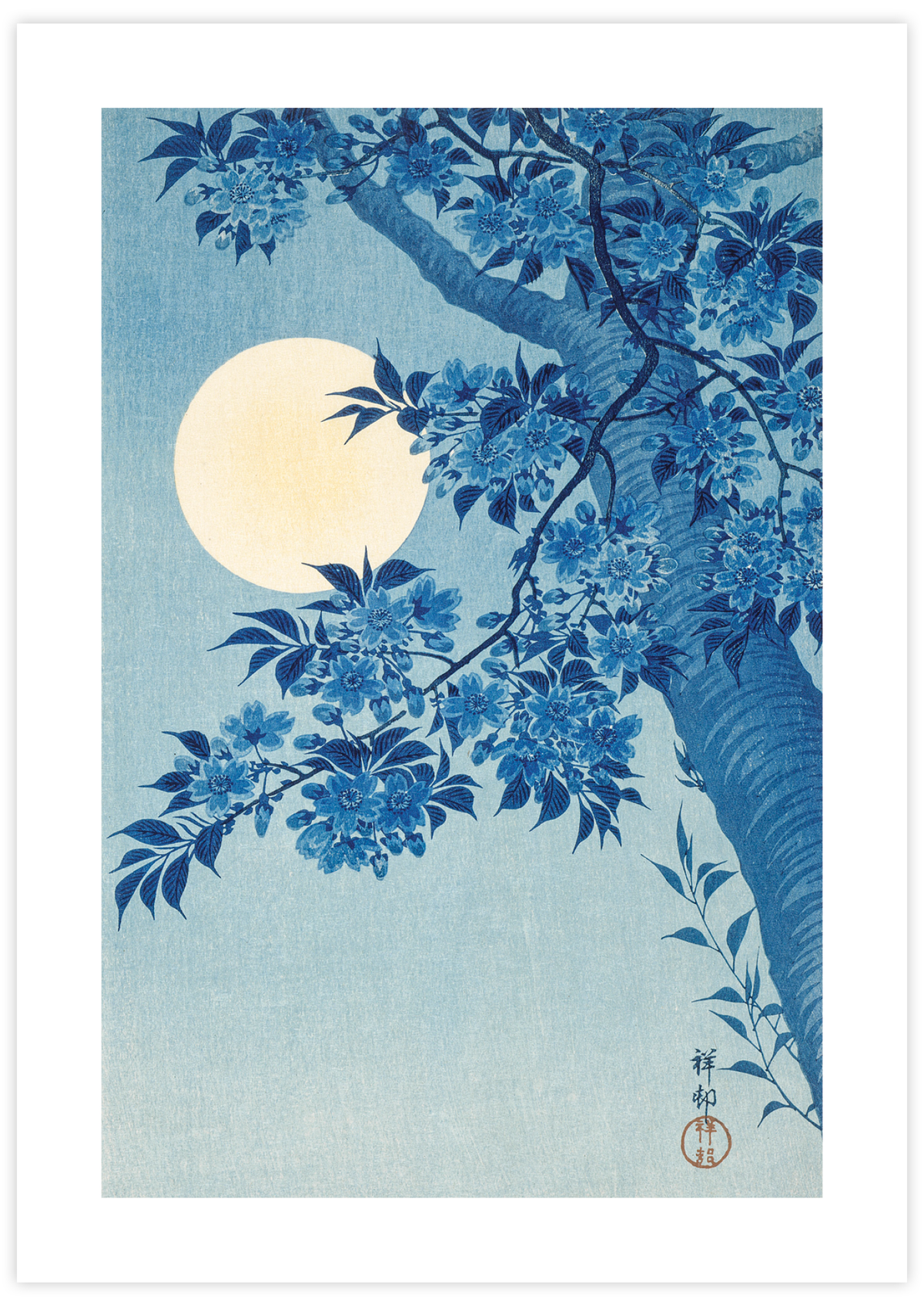 Blossoming Cherry on a Moonlit Night