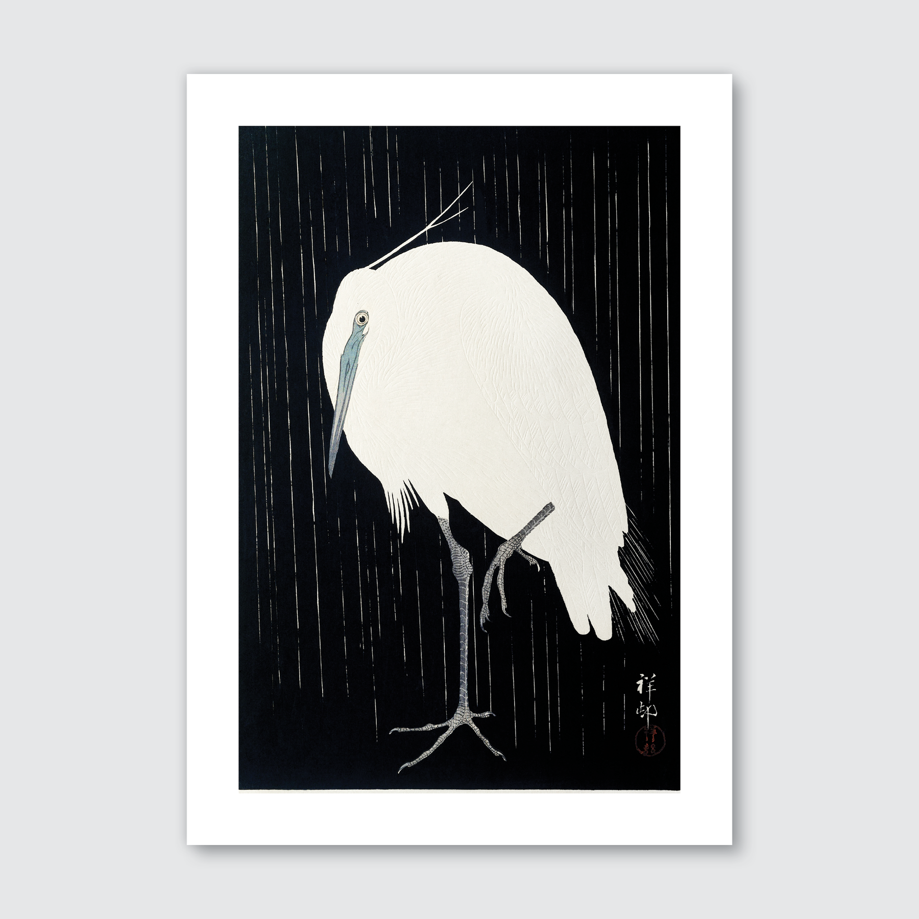Egret in the Rain