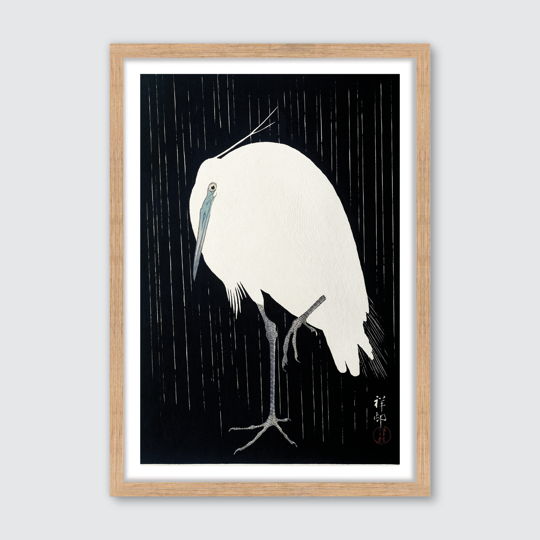 Egret in the Rain