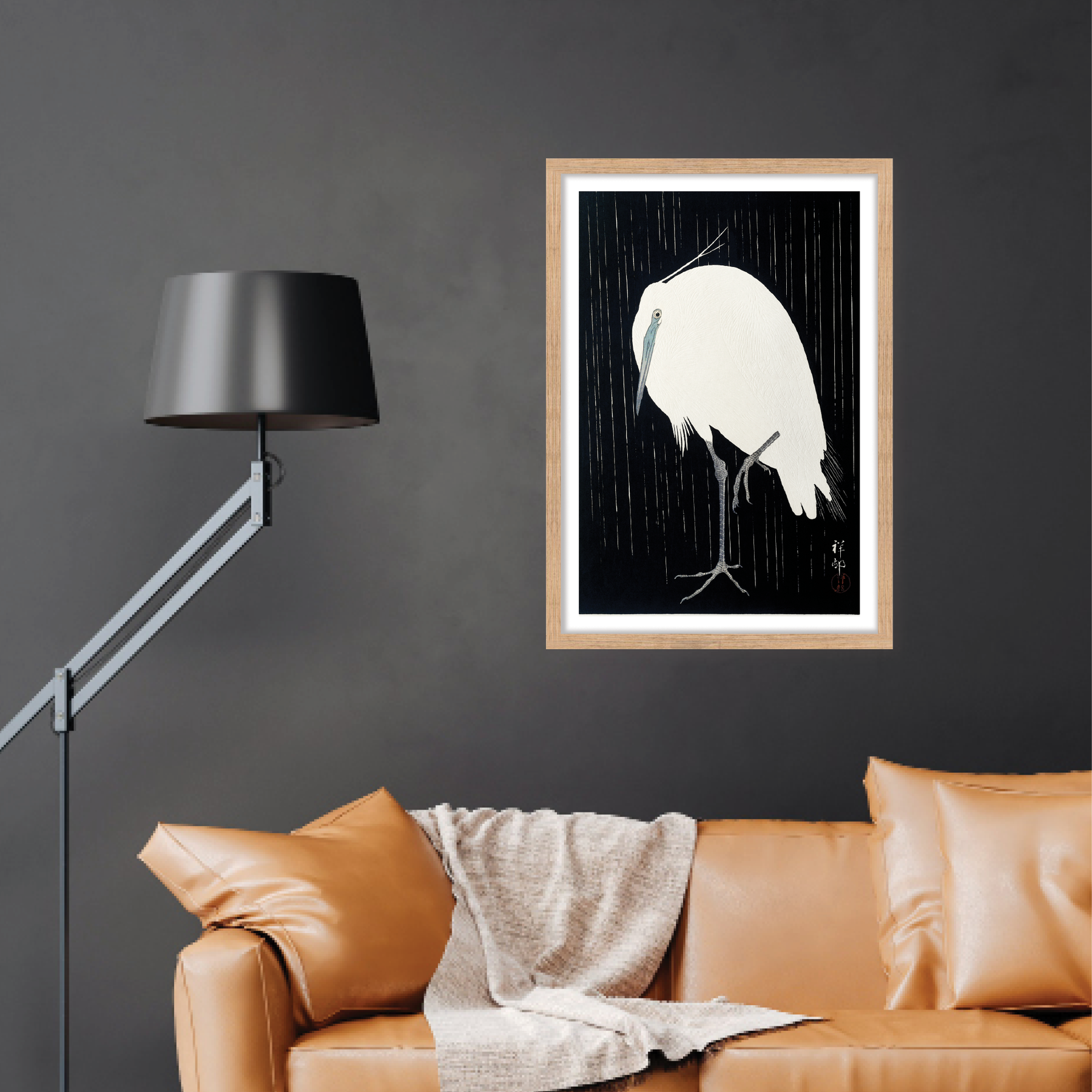Egret in the Rain