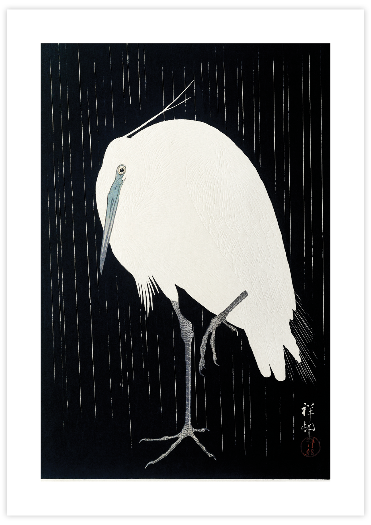 Egret in the Rain