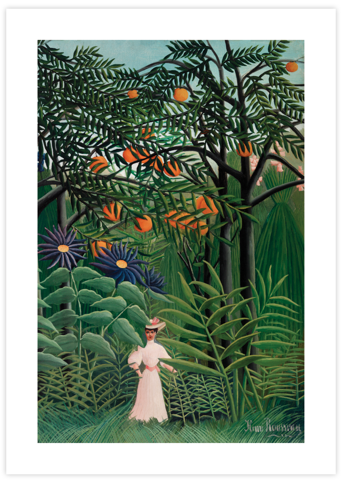 Woman Walking in an Exotic Forest