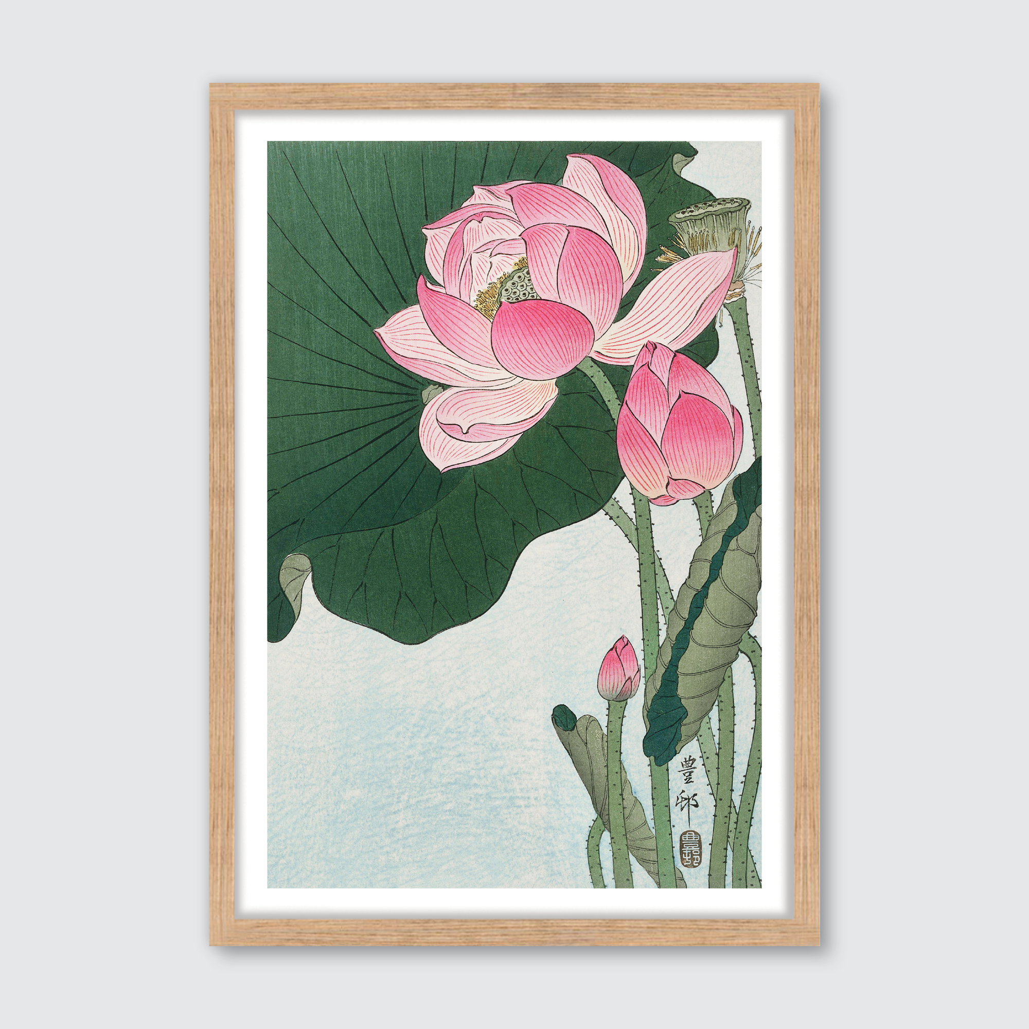 Blooming Lotus Flowers Art Print by Ohara Koson | Art & Realism
