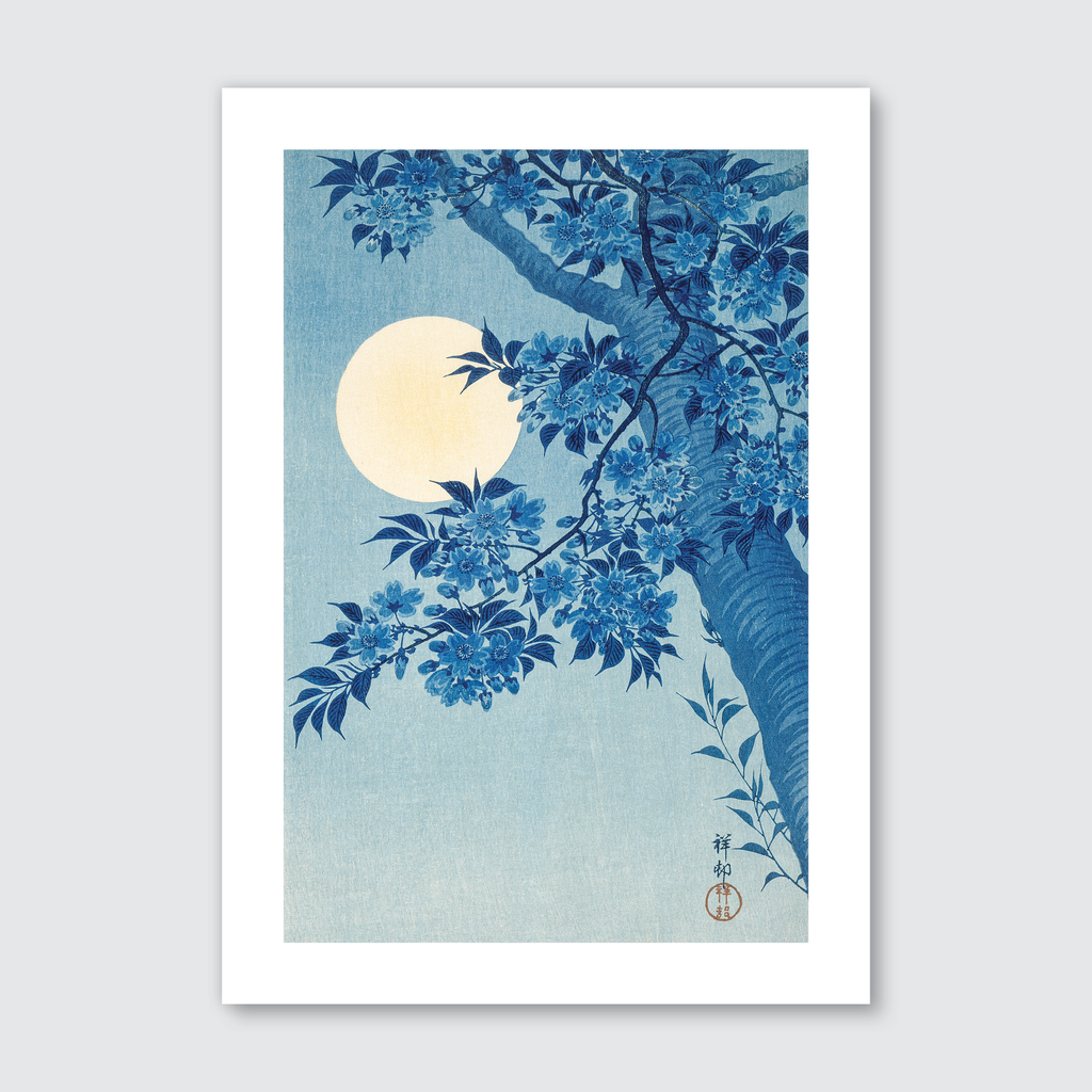 Blossoming Cherry on a Moonlit Night