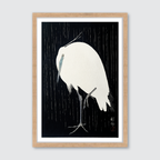 Egret in the Rain