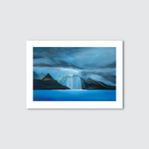 Lake Wakatipu with mountain landscape with a blue sky and water. in the backgournd.