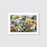 Hand-painted acrylic abstract art print featuring a variety of colors and floral patterns.