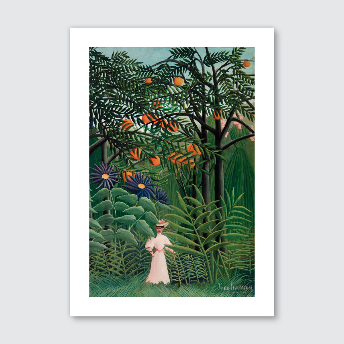 Woman Walking in an Exotic ForestA rt Print by Henri Rousseau
