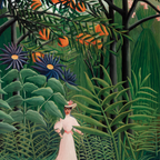 Woman Walking in an Exotic Forest